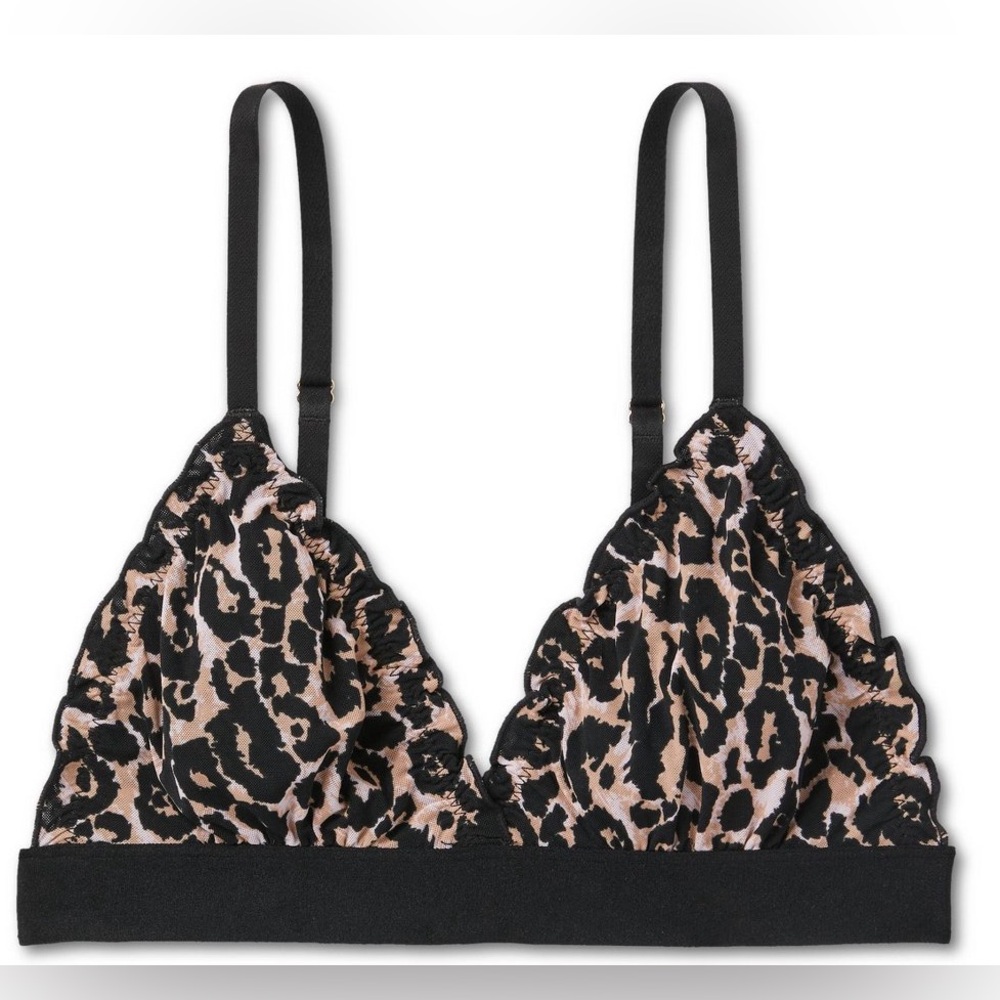 Mesh Leopard Bralette M